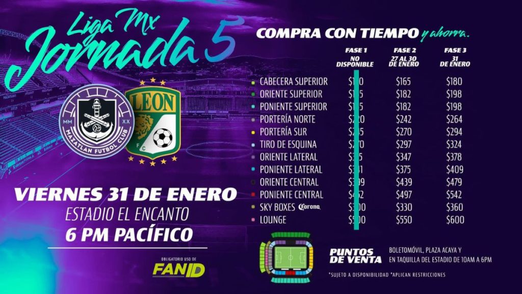 ADQUIERE BOLETOS MAZATLÁN FC