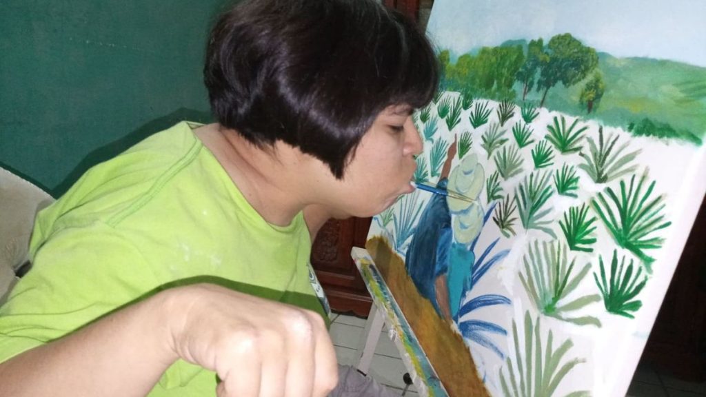 DEMOSTRACIÓN PINTURA CON BOCA