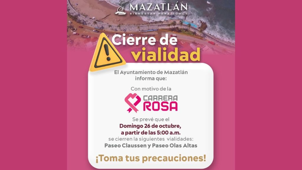 CERRARÁN VIALIDADES CARRERA ROSA