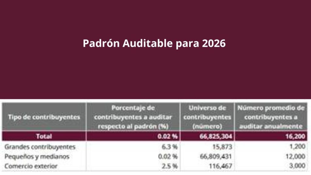 SAT PROGRAMACIÓN AUDITORÍAS 2026