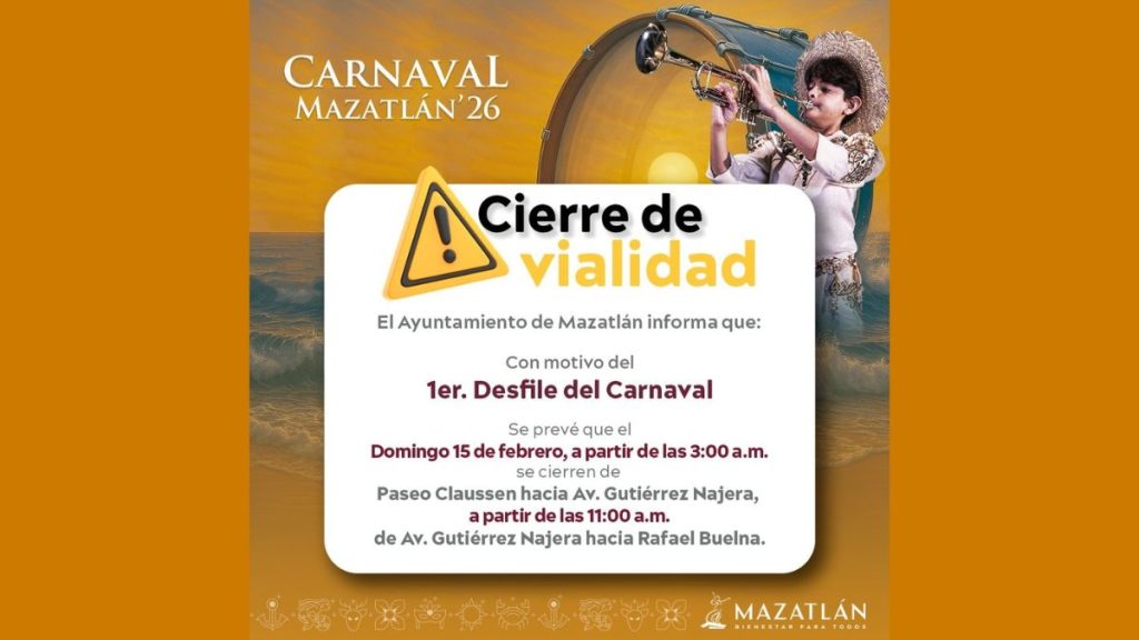 CERRARÁN AVENIDAS DESFILE CARNAVAL