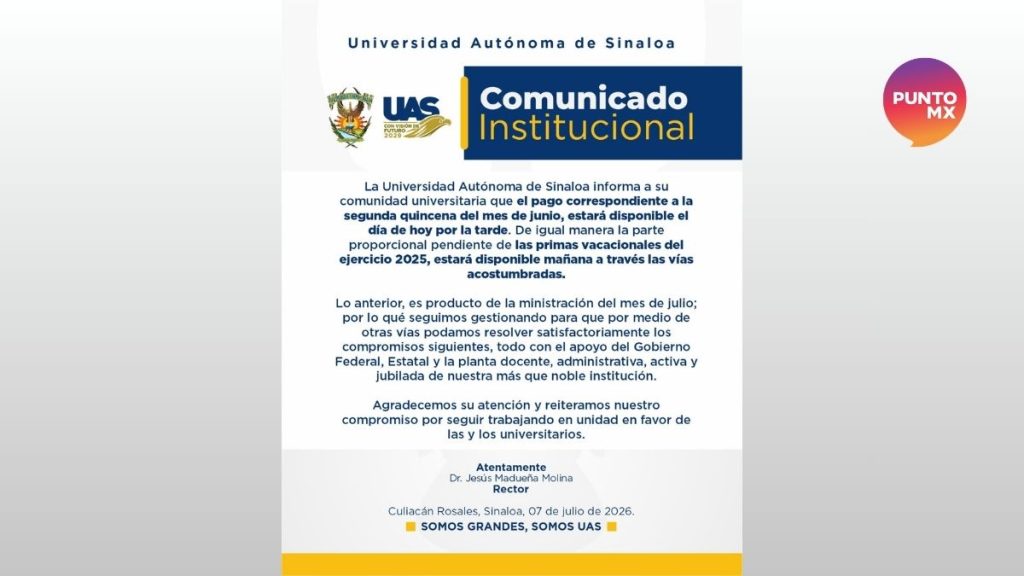 UAS PAGO DE QUINCENA